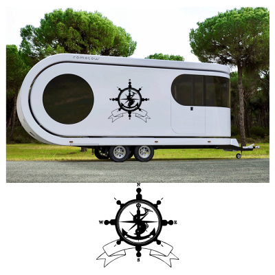 Kişiye Karavana Özel Gemi Dümeni Sticker Yapıştırma İki Adet