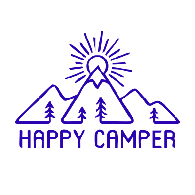 Kişiye Karavana Özel Happy Camper Sticker Yapıştırma 