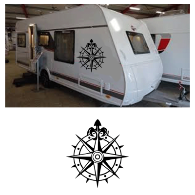 Kişiye Karavana Özel Kuzey Pusulası sticker Yapıştırma İki Adet