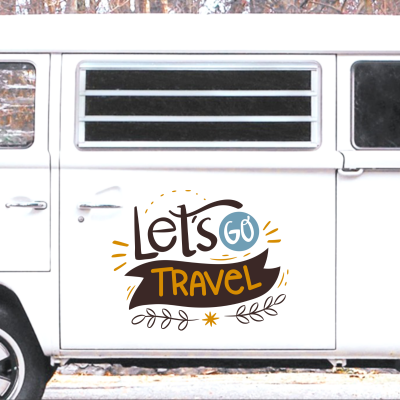 Let s Go Travel Karavan - Araç Sticker Yapıştırma