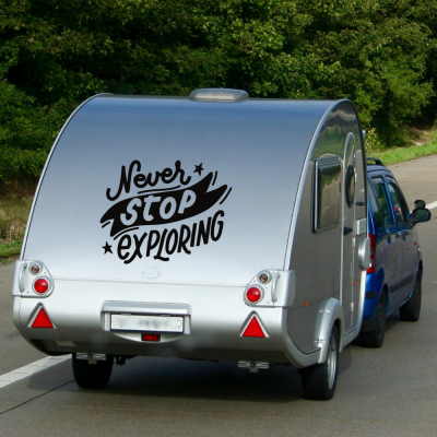 Never Stop Exploring Karavan - Araç Sticker Yapıştırma