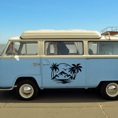 Palmiye Ağacı Karavan - Araç Sticker Yapıştırma