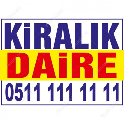 Kiralık Daire Branda Branda Afişi (Sarı Mavi Renk)