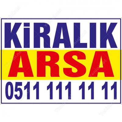 Kiralık Arsa Branda Afişi (Sarı Mavi Renk)