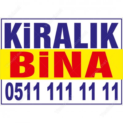 Kiralık Bina Branda Afişi (Sarı Mavi Renk)