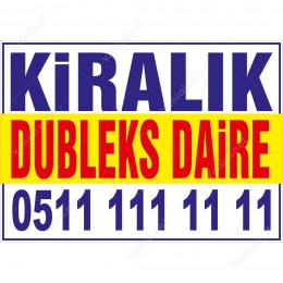 Kiralık Dubleks Daire Branda Afişi (Sarı Mavi Renk)