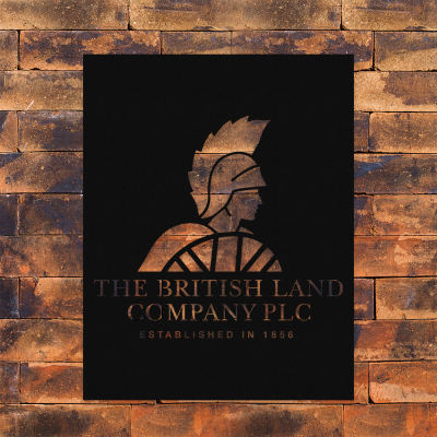 Firmaya Özel The Britısh Land Company Şirketi Metal Taç Tabela  50x40 cm