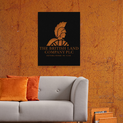 Firmaya Özel The Britısh Land Company Şirketi Metal Taç Tabela  50x40 cm