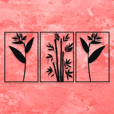 Zarif Üç'lü Çiçekler, Metal Dekarosyon Duvar Tabloları 