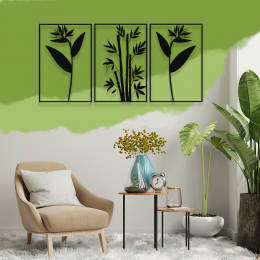 Zarif Üç'lü Çiçekler, Metal Dekarosyon Duvar Tabloları 