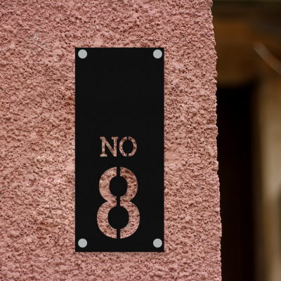 Apartmanlara Özel Apartman Nosu ve Numarası Metal Tabela Metal Saç Tabela  40x20 cm 