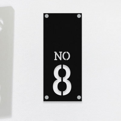 Apartmanlara Özel Apartman Nosu ve Numarası Metal Tabela Metal Saç Tabela  40x20 cm 
