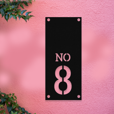 Apartmanlara Özel Apartman Nosu ve Numarası Metal Tabela Metal Saç Tabela  40x20 cm 