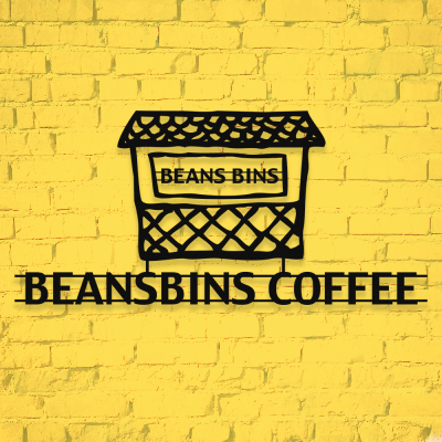 Firmaya Özel Beansbins Coffee Kahvecisi Dekarosyon Metal Saç Tabela  60x30 cm