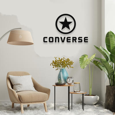Firmaya Özel Converse ve Yıldız Dekarosyon İçin Metal Saç Tabela 50x32 cm
