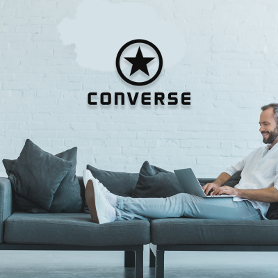 Firmaya Özel Converse ve Yıldız Dekarosyon İçin Metal Saç Tabela 50x32 cm