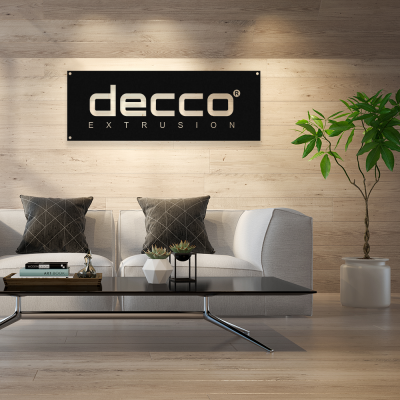 Firmaya Özel Decco Extrusıon Dekorasyon ve Mobilya Tabela Metal Saç Tabela  60x20 cm 
