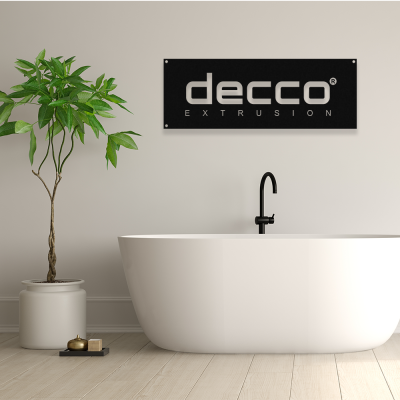 Firmaya Özel Decco Extrusıon Dekorasyon ve Mobilya Tabela Metal Saç Tabela  60x20 cm 