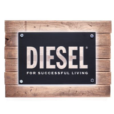 Firmaya Özel Diesel For Successful Living Metal Saç Tabela 50x40 cm