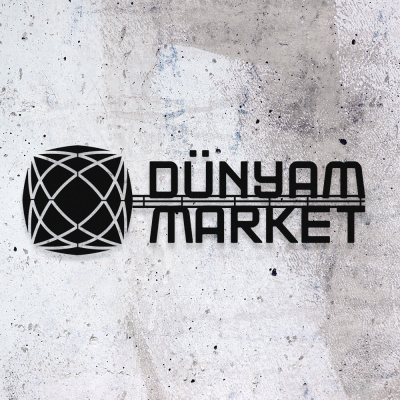 Firmaya Özel Dünyam Market Metal Tabela 70x25 cm 