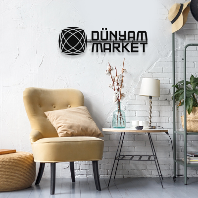 Firmaya Özel Dünyam Market Metal Tabela 70x25 cm 