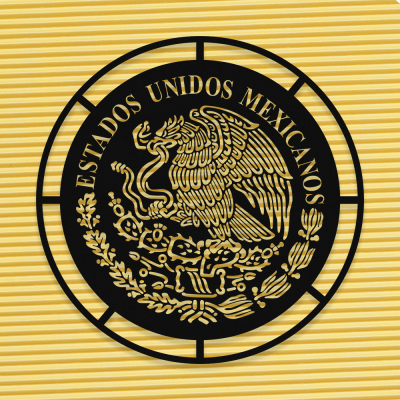 Firmaya Özel Estados Unidos Mexıcanos Dekarosyon Metal Saç Tabela 60x60 cm