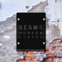 Firmaya Özel BEAMS MODERN LİVİNG Ham Saç Tabela  50x40 cm