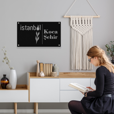 Firmaya Özel İSTANBUL KOCA ŞEHİR Ham Saç Tabela  60x40 cm