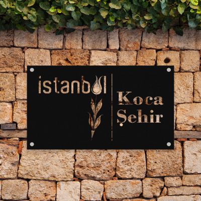 Firmaya Özel İSTANBUL KOCA ŞEHİR Ham Saç Tabela  60x40 cm