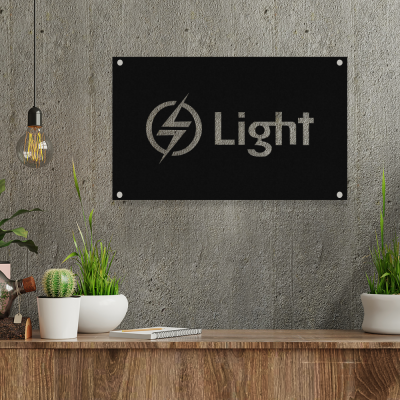 Firmaya Özel LİGHT IŞIK ELEKTRONİK TABELA Ham Saç Tabela  70x40 cm