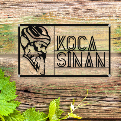 Firmaya Özel MİMAR SİNAN KOCA SİNAN Ham Saç Tabela   70x40 cm