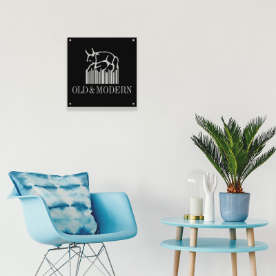 Firmaya Özel Old Modern Ham Saç Tabela 50x50 cm