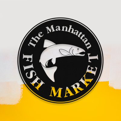 Firmaya Özel FİSH BALIK MARKET YUVARLAK METAL SAÇ TABELA  60x60 cm 