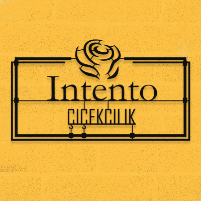 Firmaya Özel  İNTENTO ÇİÇEKCİLİK METAL SAÇ TABELA 60x45 cm 