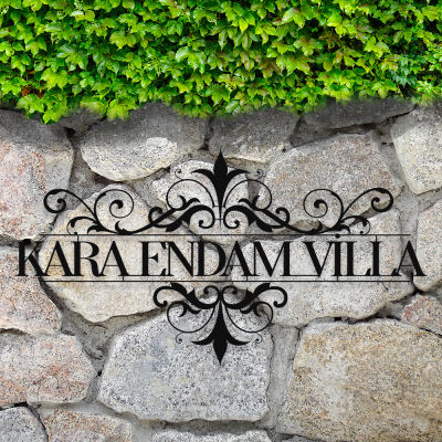 Villalara Özel Kara Endam Villası Metal Tabela Metal Saç Tabela  50x30 cm 