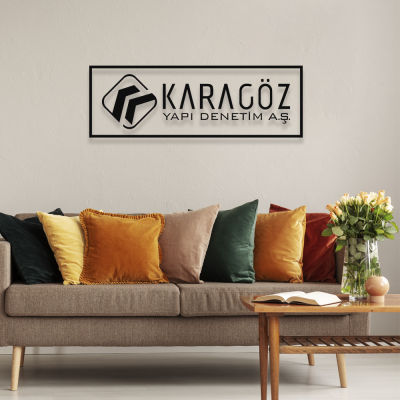 Firmaya Özel Karagöz Yapı Denetim A.Ş. Dekarosyon Metal Saç Tabela  60x20 cm