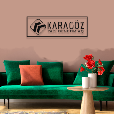 Firmaya Özel Karagöz Yapı Denetim A.Ş. Dekarosyon Metal Saç Tabela  60x20 cm