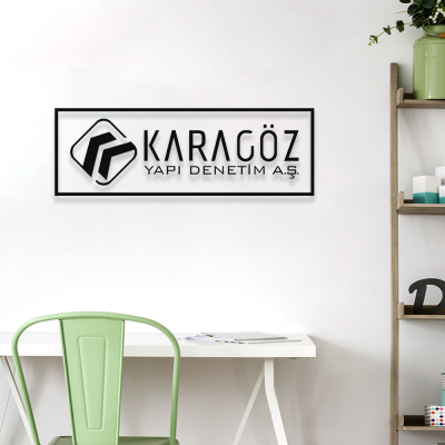 Firmaya Özel Karagöz Yapı Denetim A.Ş. Dekarosyon Metal Saç Tabela  60x20 cm
