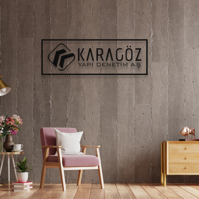 Firmaya Özel Karagöz Yapı Denetim A.Ş. Dekarosyon Metal Saç Tabela  60x20 cm