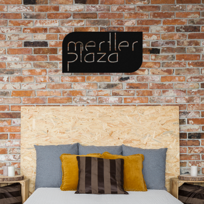 Firmaya Özel Merter Plaza Dekarosyon İçin Metal Tabela   60x30 cm