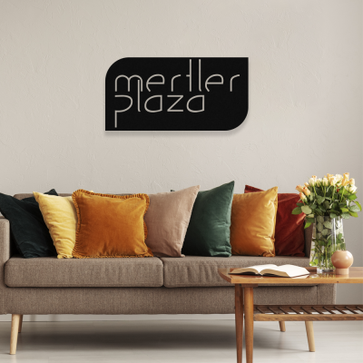 Firmaya Özel Merter Plaza Dekarosyon İçin Metal Tabela   60x30 cm