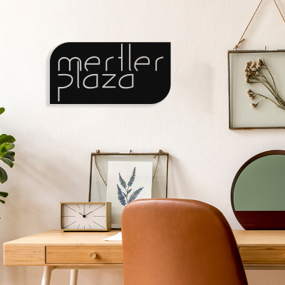 Firmaya Özel Merter Plaza Dekarosyon İçin Metal Tabela   60x30 cm