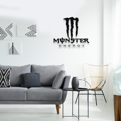 Firmaya Özel Monster Enerji Metal Tabela Metal Saç Tabela  50x30 cm 