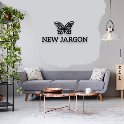 Firmaya Özel New Jargon ve Kelebek Dekarosyon İçin Metal Saç Tabela 70x30 cm