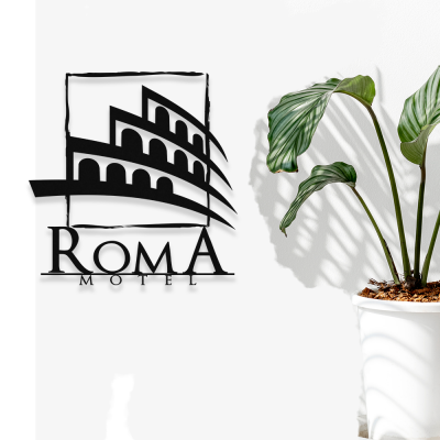 Firmaya Özel Roma Motel Metal Saç Tabela 50x50 cm