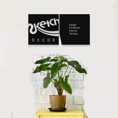 Firmaya Özel Sketch Design Sergi Salonu Tabela Metal Saç Tabela  65x35 cm 