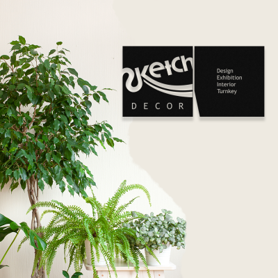 Firmaya Özel Sketch Design Sergi Salonu Tabela Metal Saç Tabela  65x35 cm 