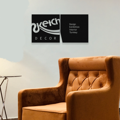 Firmaya Özel Sketch Design Sergi Salonu Tabela Metal Saç Tabela  65x35 cm 