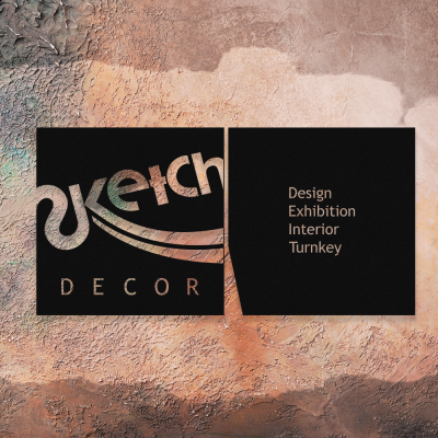 Firmaya Özel Sketch Design Sergi Salonu Tabela Metal Saç Tabela  65x35 cm 