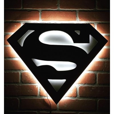 SüperAdam Düz Logolu Lazer Kesim Saç Tabela  40x40cm